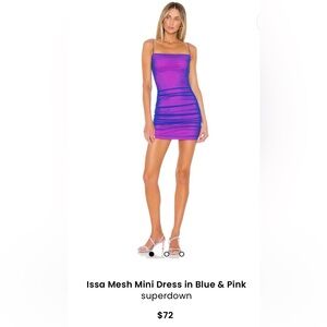 Superdown Pink and Blue Dress Issa Revolve size XL